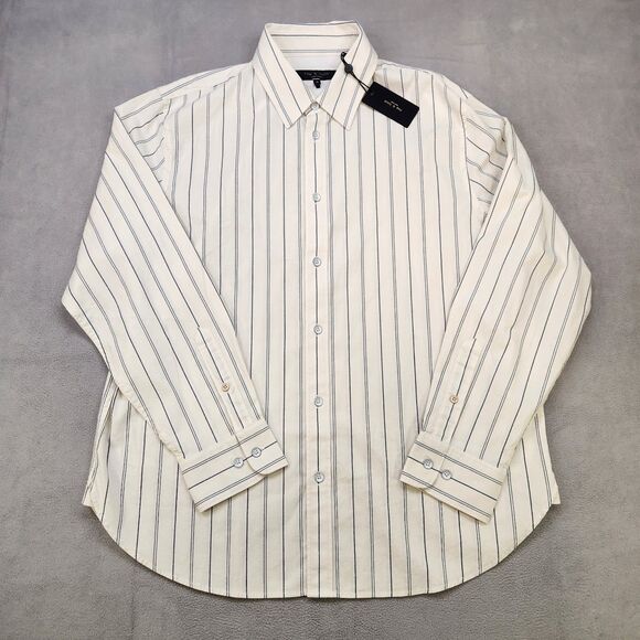 rag & bone Other - Rag & Bone Griffin Striped Long Sleeve Button Up Shirt Men's L White Ivory NWT